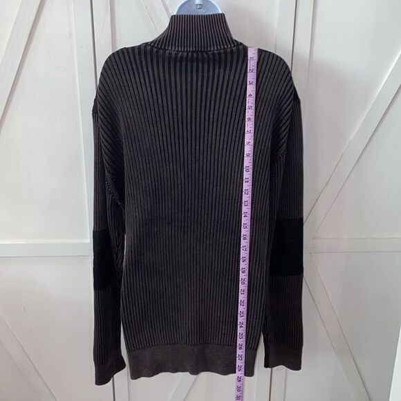 INC International Concepts Men's Ribbed Zippered Sweater Jacket In Charcoal Gray - Picture 5 of 12